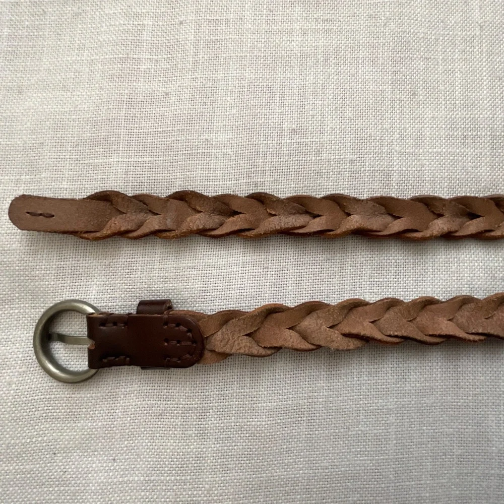 NEW Brown Braided Leather Adjustable Belt Size M/L NWOT
